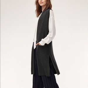 Aritzia Wilfred Olivie Cardigan in Dark Grey